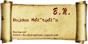 Bujdos Mátyás névjegykártya